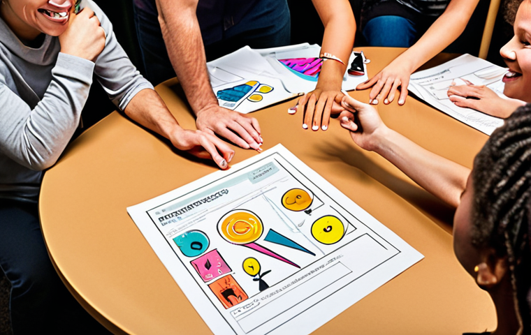 Signature Strengths in Action**
*Prompt:* A diverse group of people collaborating on a community project, each visibly utilizing their unique strengths – one person leading with confident communication, another brainstorming creatively with colorful designs, a third listening empathetically to someone’s concerns, and a fourth organizing materials with precision. Focus on bright, encouraging lighting and expressions of joyful engagement.
**